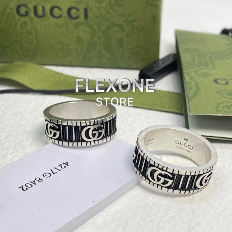 แหวน  Gucci Silver Double GG Ring เงินแท้
