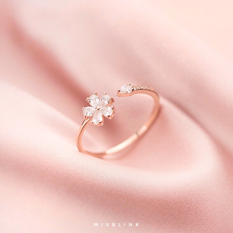 แหวน เงินแท้ 92.5% ส่งฟรี EMS ♡ รุ่น Blossom ♡ -  ( #P8 )