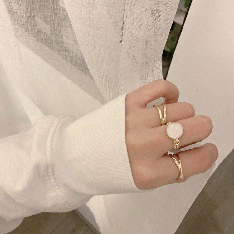 แหวน เซ็ทละ 3 ชิ้น แหวนแฟชั่น เครื่องประดับสำหรับผู้หญิง สไตล์เกาหลี A10-04-4