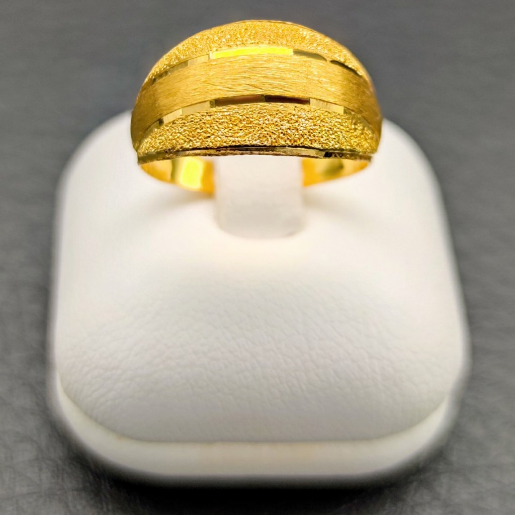 แหวนทอง ครึ่งสลึง ทองคำแท้ 96.5% ลายกิ๊ฟลายทราย #GoldRing // 