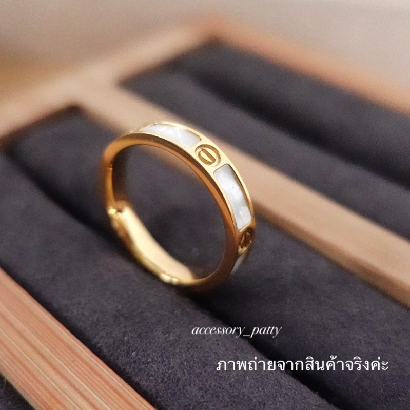 แหวนน็อตทอง/สีเปลือกมุก รุ่นCa03 สแตนเลสแท้ค่ะ