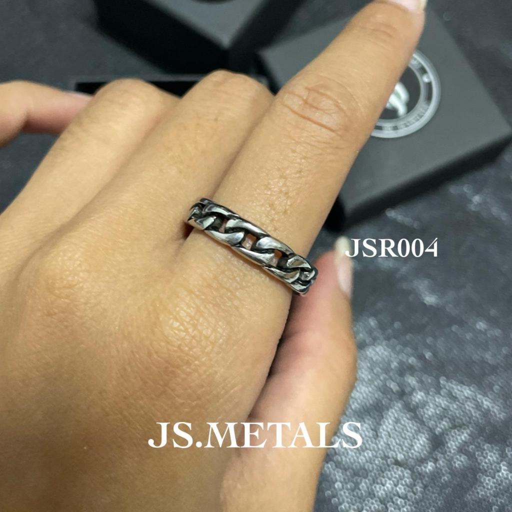 แหวนเลสโซ่ JSR004 แหวน 5 mm สแตนเลส316l สีเลสดำเงา รุ่นฮิต ใส่โดนน้ำได้ ใส่ได้ทุกวัน ผู้ชาย หญิง