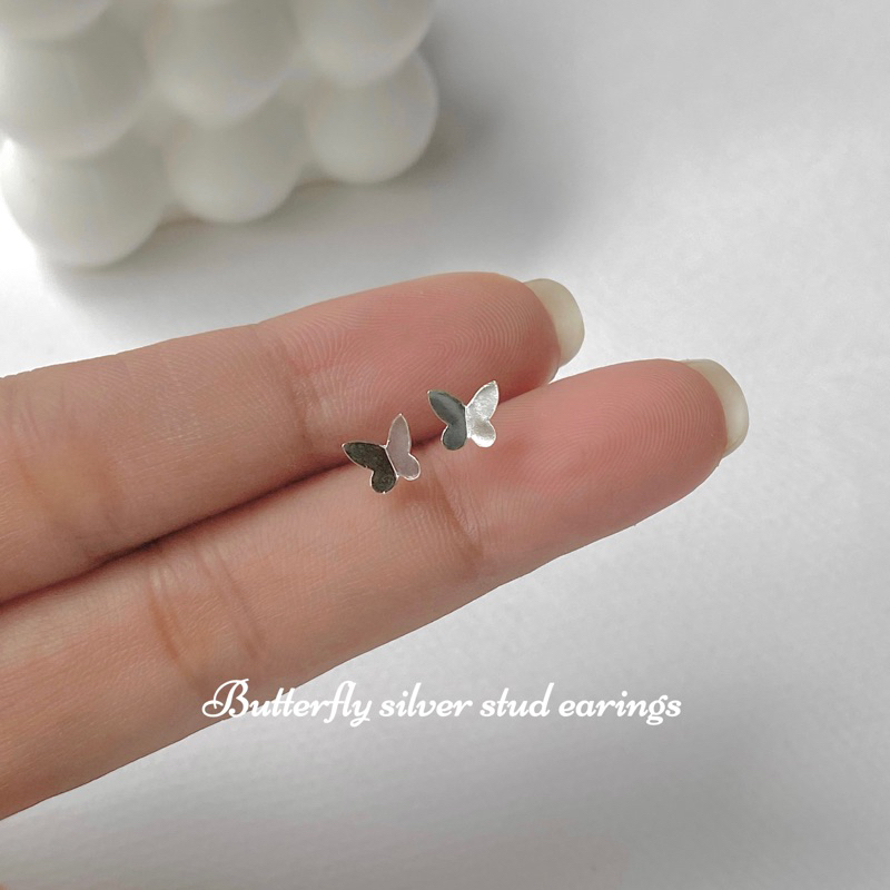 โค้ด 3F875 ลด 45.- Butterfly stud earrings / silver925 ต่างหูผีเสื้อ เงินแท้925 (ราคา/คู่) เหมาะกับคนแพ้ง่าย
