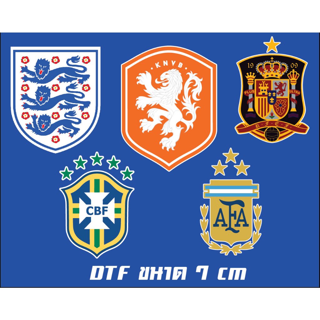 โลโก้ทีมฟุตบอล ตัวรีดติดเสื้อ DTF โลโก้ทีมฟุตบอล แผ่นรีดติดเสื้อ ขนาด 7 cm