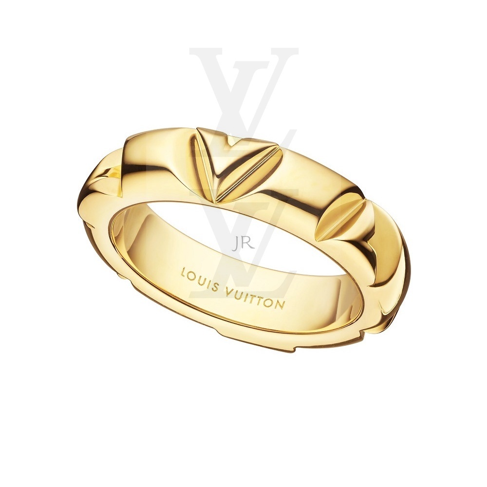 ใหม่ แหวนโวลต์ LV Loui S Vuitton สีขาว ทอง และสีทอง 2022