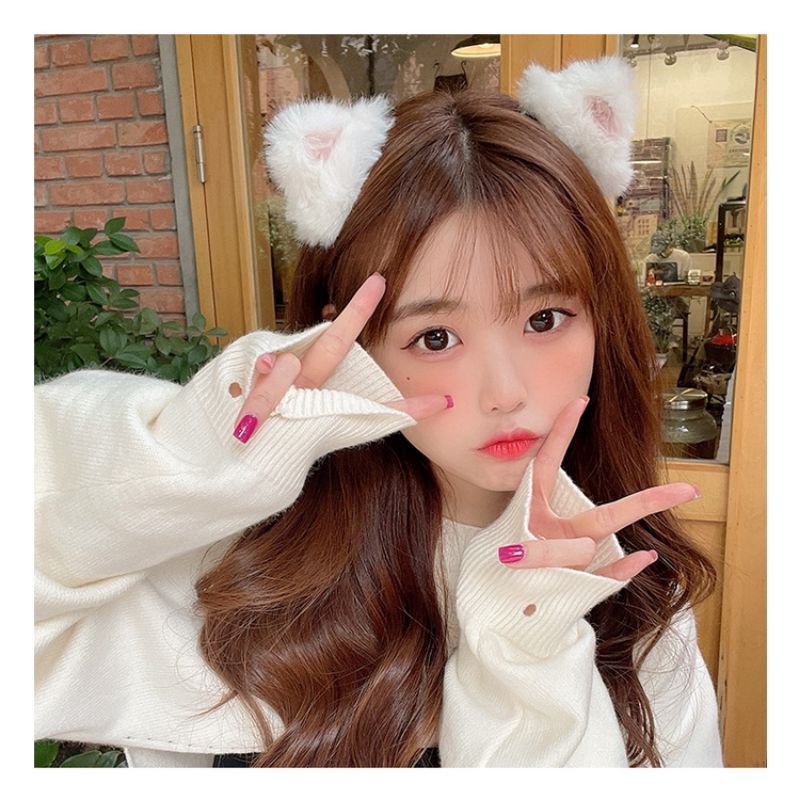 ‼พร้อมส่งจากไทย‼กิ๊บติดผมหูแมว ขนฟูนุ่มนิ่ม คอสเพลย์ หูแมวปุ๊กปิ๊ก
