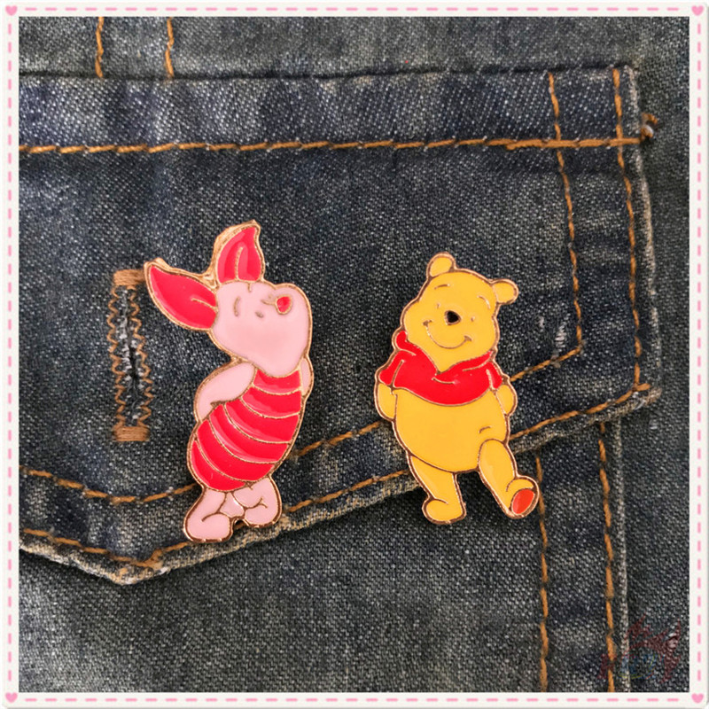 ★ Winnie The Pooh - Pooh Bear & Piglet Brooches ★ 1Pc Cartoon Creative Fashion Doodle Enamel Pins Backpack Button Badge Brooch