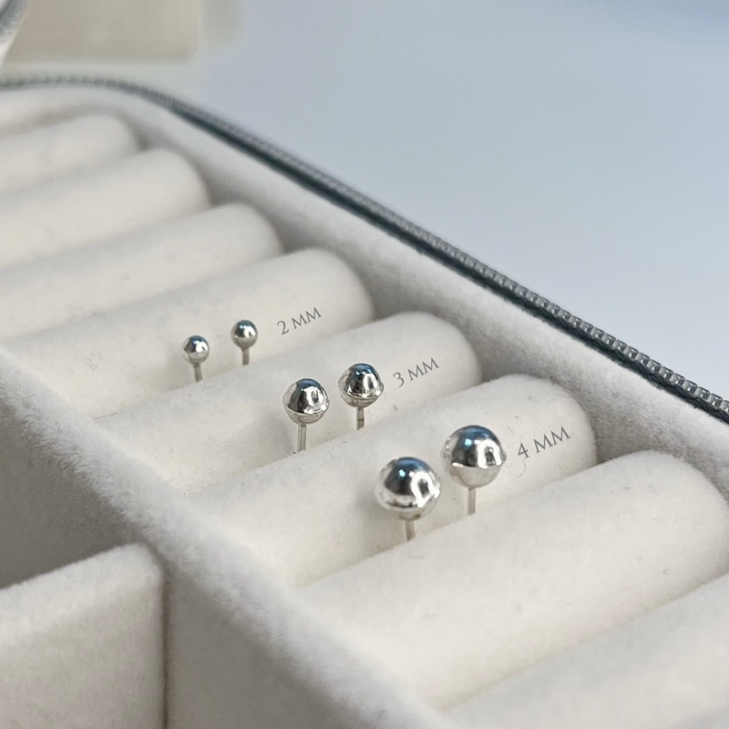 ♡ The blossom silver | Stud dot | ต่างหูหมุดกลม ต่างหูเม็ดบอล เงินแท้925 เงินแท้ (ต่อคู่)