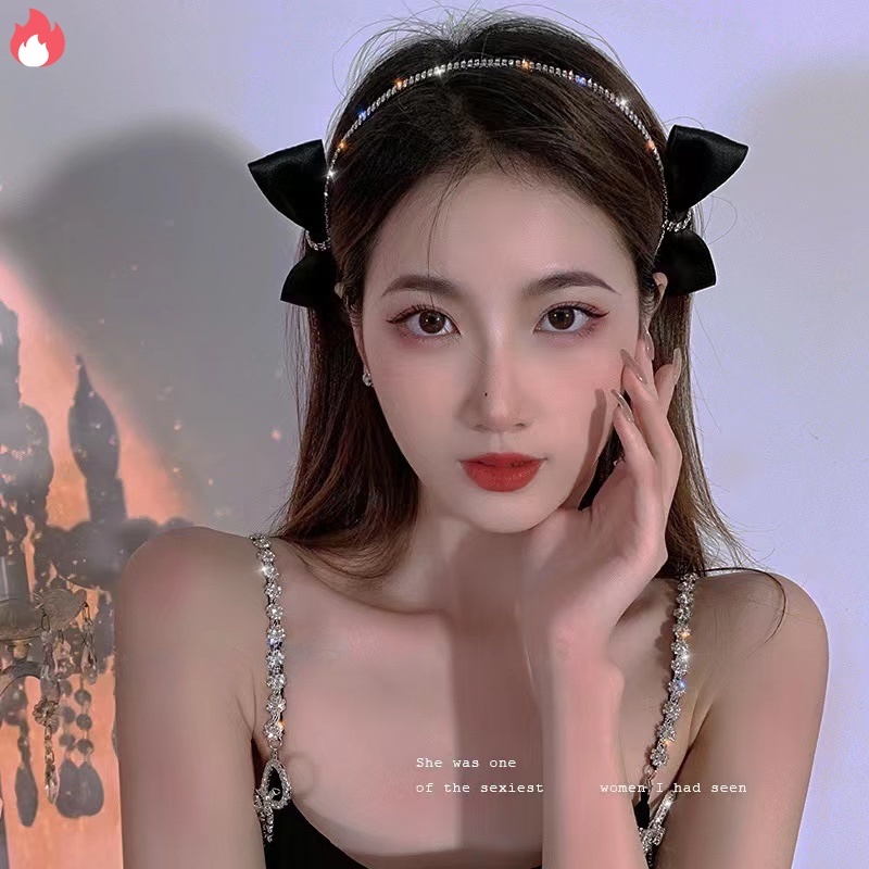 ✨ ที่คาดผมเพชรวิ้งวับ วิบวับ สวย มาใหม่ น่ารัก สาวเกาหลี ประดับโบว์ 2 ข้างน่ารักๆ