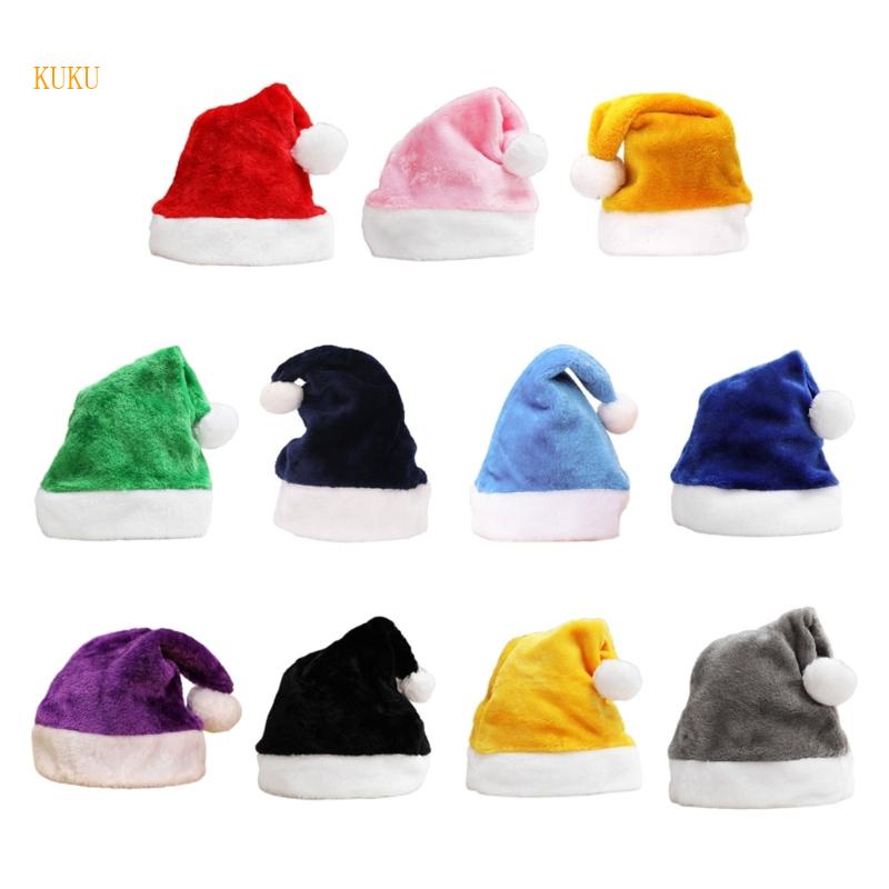 【KUKU*】หมวกซานตาคลอส หลากสีสัน สําหรับปาร์ตี้คริสต์มาส