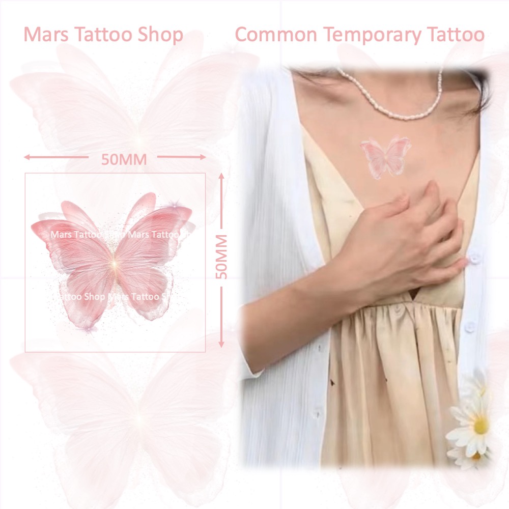 【Mars Tattoo】สติกเกอร์รอยสักชั่วคราว ลายผีเสื้อ ผีเสื้อ ติดทนนาน CMNF007