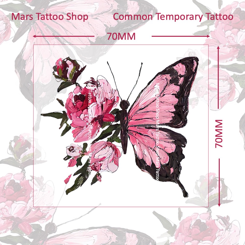 【Mars Tattoo】สติกเกอร์รอยสักชั่วคราว ลายผีเสื้อ ผีเสื้อ ติดทนนาน CX010