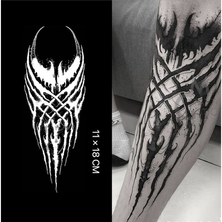 【Mars Tattoo】ใหม่ สติกเกอร์รอยสักชั่วคราว กึ่งถาวร 2 สัปดาห์ ติดทนนาน D192