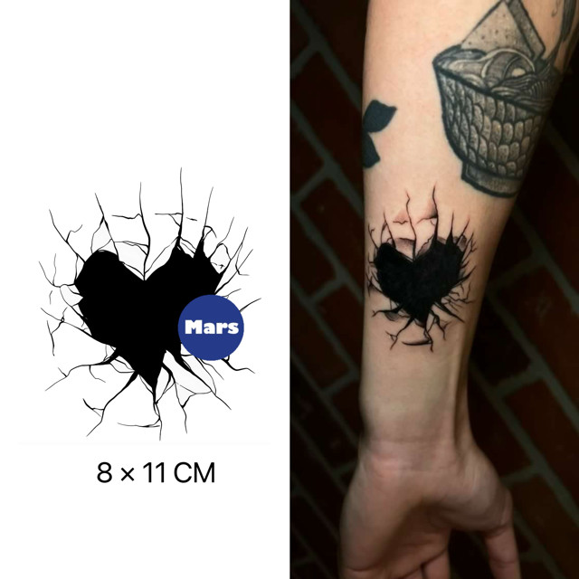 【Mars Tattoo】ใหม่ สติกเกอร์รอยสักชั่วคราว กึ่งถาวร 2 สัปดาห์ ติดทนนาน สีดํา สําหรับสักชั่วคราว X150