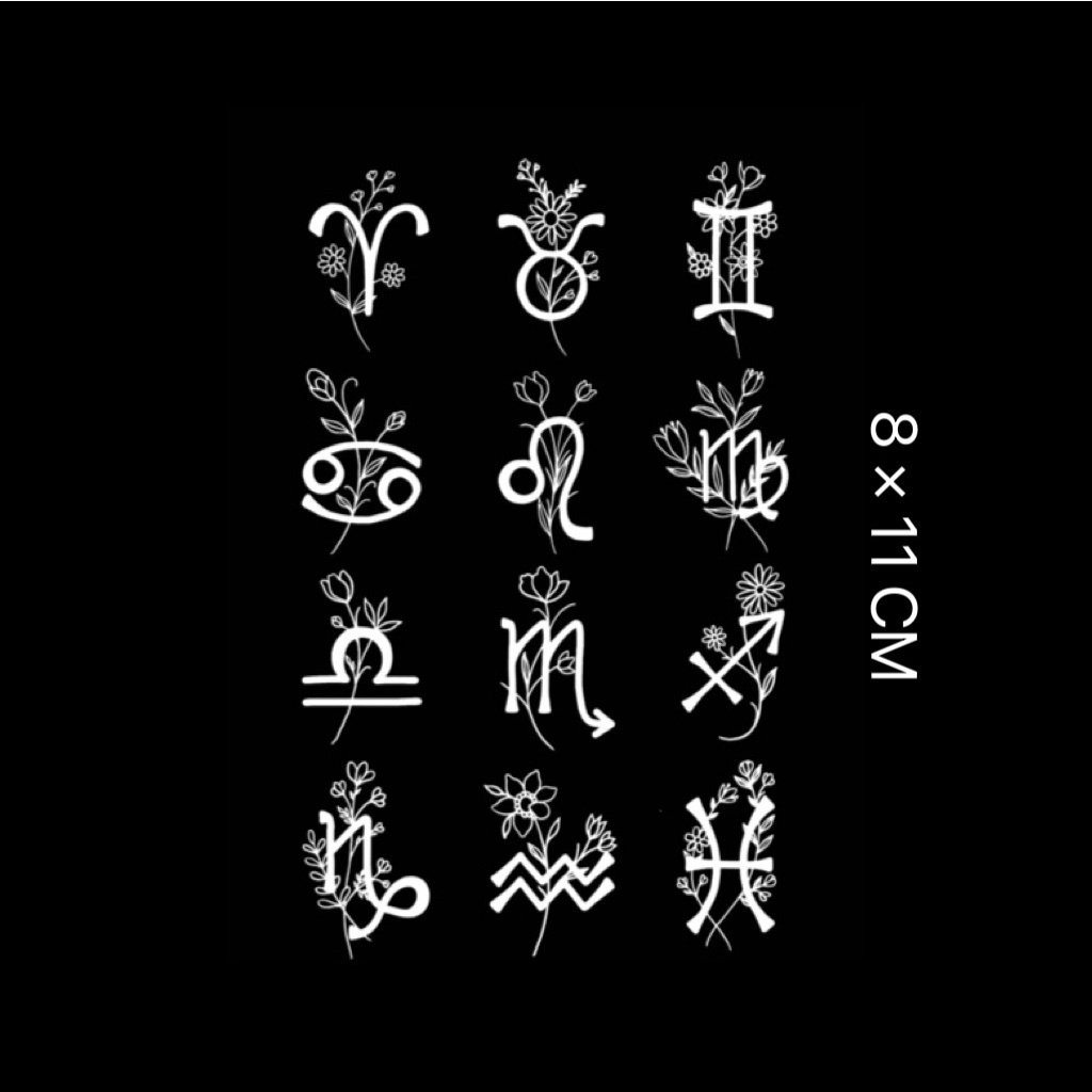 【Mars Tattoo】ใหม่ สติกเกอร์รอยสักชั่วคราว กึ่งถาวร ลายกลุ่มดาว ราศี 2 สัปดาห์ ติดทนนาน X031