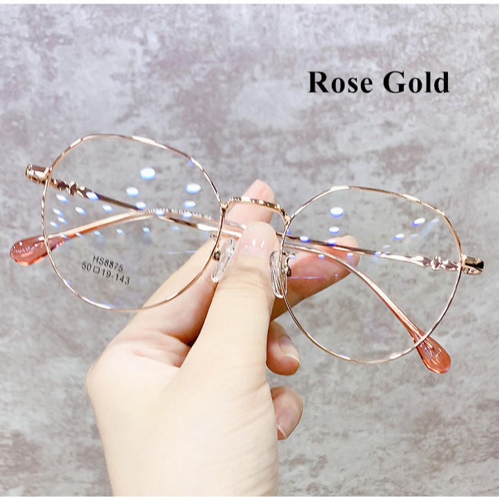 【Ready Stock】แว่นตากรอบโลหะทรงกลมป้องกันรังสีสไตล์เกาหลีสําหรับผู้หญิงและผู้ชาย