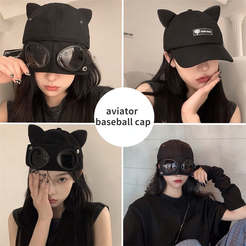 【promo】หมวกแก็ปแว่นตาวินเทจแฟชั่นทหาร สุดชิคและคลาสสิค หมวกเบสบอล
