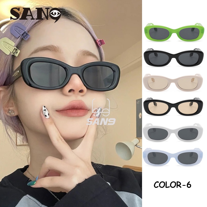 【พร้อมส่ง】COD(San9) แว่นตากันแดดแฟชั่น ขนาดเล็ก สไตล์เกาหลีเรโทร UV400 สําหรับผู้หญิง