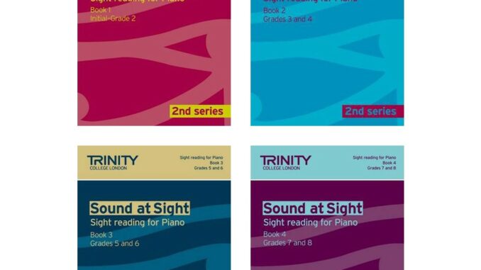 หนังสือตัวอย่างข้อสอบอ่านโน้ตเปียโน Trinity Sound at Sight: Sight reading for Piano เล่ม 1-4