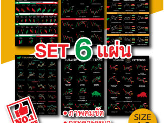 SET 6 แบบ โปสเตอร์ หุ้น กราฟแท่งเทียน ชาร์ตแพทเทิร์น candlestick chart pattern(A3) หนังสือหุ้น