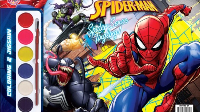 SPIDER-MAN Spider-Sense Tingling! หนังสือระบายสีเล่มใหญ่ + จิ๊กซอว์ และสีน้ำ สไปเดอร์แมน [K]