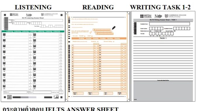 กระดาษคำตอบ IELTS (ถูกสุด) IELTS Answer Sheet : รวมListeing