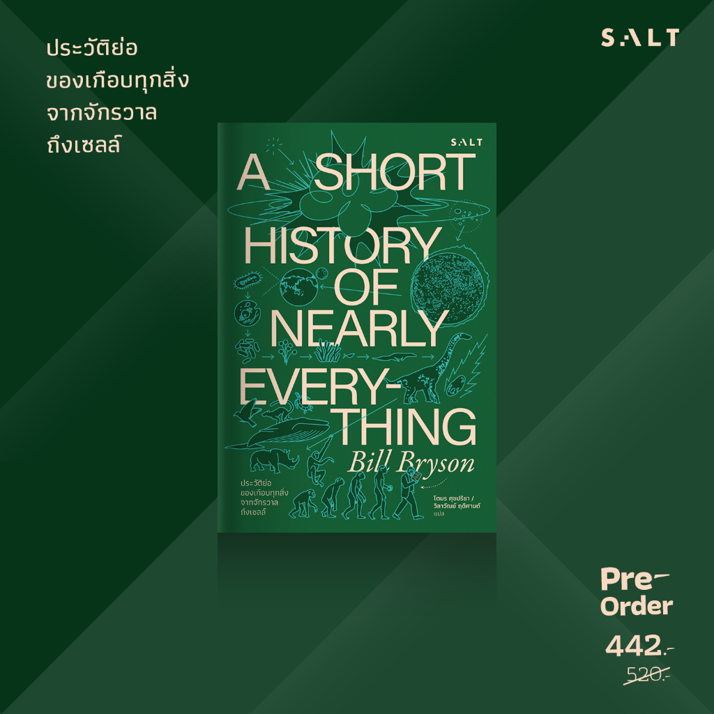 6V9DT642 ลด50เมื่อครบ500 ประวัติย่อของเกือบทุกสิ่งจากจักรวาลถึงเซลล์ A Short History of Nearly Everything