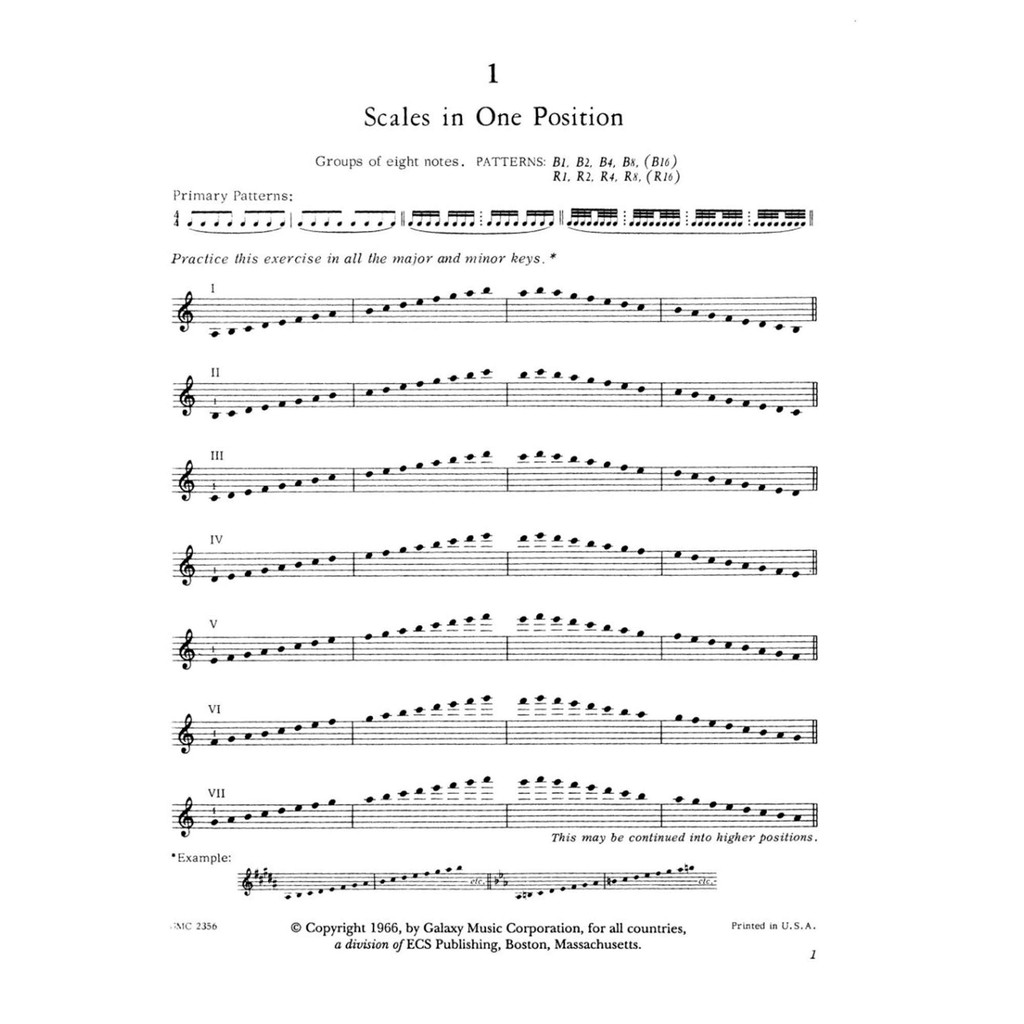 Contemporary Violin Technique, Volume 1 Scale and Arpeggio Exercises with Bowing and Rhythm Patterns(600313123566)