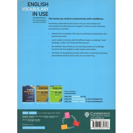 DKTODAY หนังสือ ENGLISH VOCAB.IN USE PRE-INTER&INTER WITH ANS(4ED)