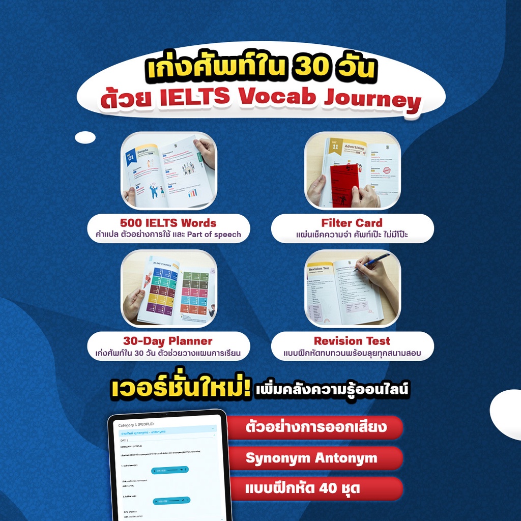 คู่หูอัพคะแนน IELTS หนังสือ IELTS Vocab Journey + ไฟล์สรุป IELTS Cheat Sheet หนังสือศัพท์เตรียมสอบ IELTS หนังสือ IELTS