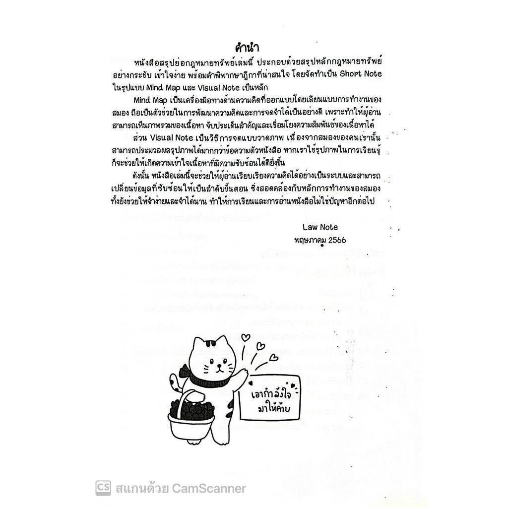 สรุปย่อกฎหมาย ทรัพย์ / โดย : Law Note ณัฐภัทร สองห้อง / ปีที่พิมพ์ : พฤษภาคม 2566 (ครั้งที่ 2)