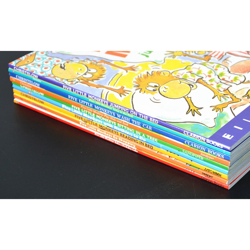 หนังสือนิทานภาษาอังกฤษ The Five Little Monkeys เสริมการเรียนรู้ สําหรับเด็ก 9 เล่ม ต่อชุด