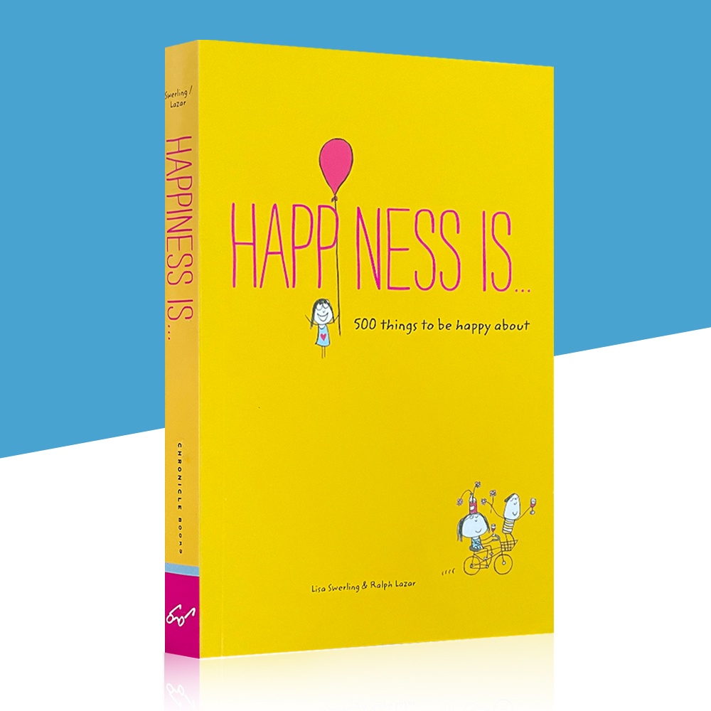 หนังสือภาพการ์ตูน Happiness Is 500 Things To Be Happy about By Lisa Swerling Heart Healing In English ของแท้ สําหรับผู้ใหญ่