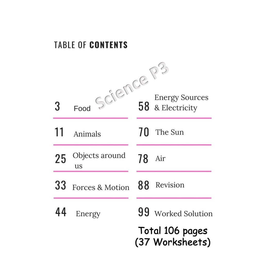 ใบงาน แบบฝึกหัดพร้อมเฉลย วิชา Science EP ป. 3