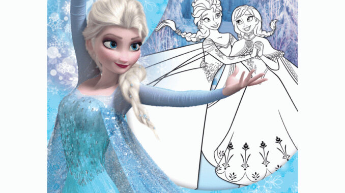 FROZEN - SISTERS are magic สมุดภาพระบายสีแสนสนุก + Elsa Magic Paint Set [K]