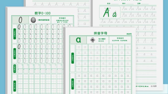 สมุดคัดลอกตัวอักษรภาษาอังกฤษ ABC 123 ตัวเลข สําหรับฝึกการประดิษฐ์ตัวอักษร คณิตศาสตร์