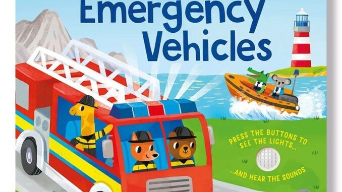 DKTODAY หนังสือ USBORNE LIGHTS AND SOUNDS EMERGENCY VEHICLES(AGE 12+ MONTHS) **หนังสือมีเสียง**