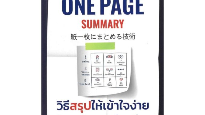 Rich and Learn (ริช แอนด์ เลิร์น) หนังสือ One Page Summary วิธีสรุปให้เข้าใจง่าย