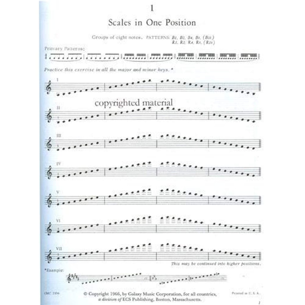 Contemporary Violin Technique, Volume 1 Scale and Arpeggio Exercises with Bowing and Rhythm Patterns(600313123566)