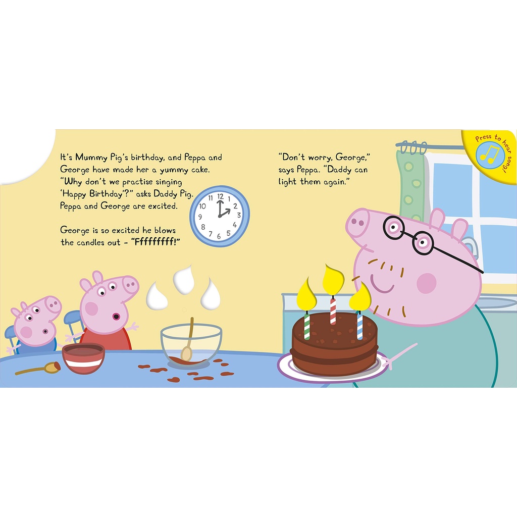 Peppa Pig: Happy Birthday! หนังสือเด็ก ภาษาอังกฤษ บอร์ดบุ๊ค กดมีเสียง Board Book เป๊บป้า #09049 [Z]