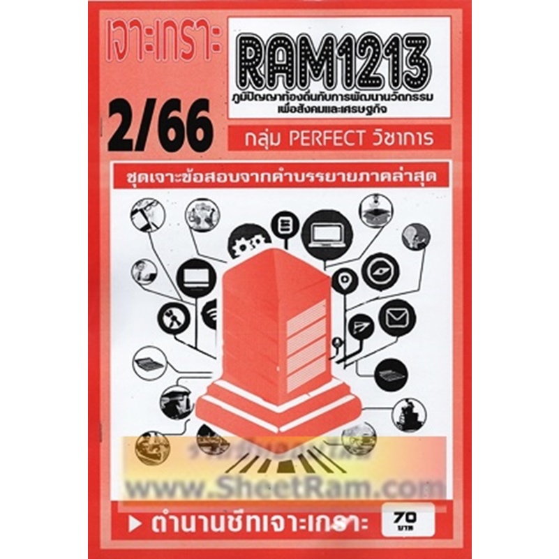 ชีทราม RAM1213 ภูมิปัญญาท้องถิ่นกับการพัฒนานวัตกรรมเพื่อสังคมและเศรษฐกิจ