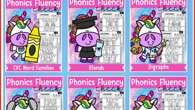 Worksheet Phonics Fluency Read and Match ชุด 6 เล่ม ขนาด A4 109 หน้า