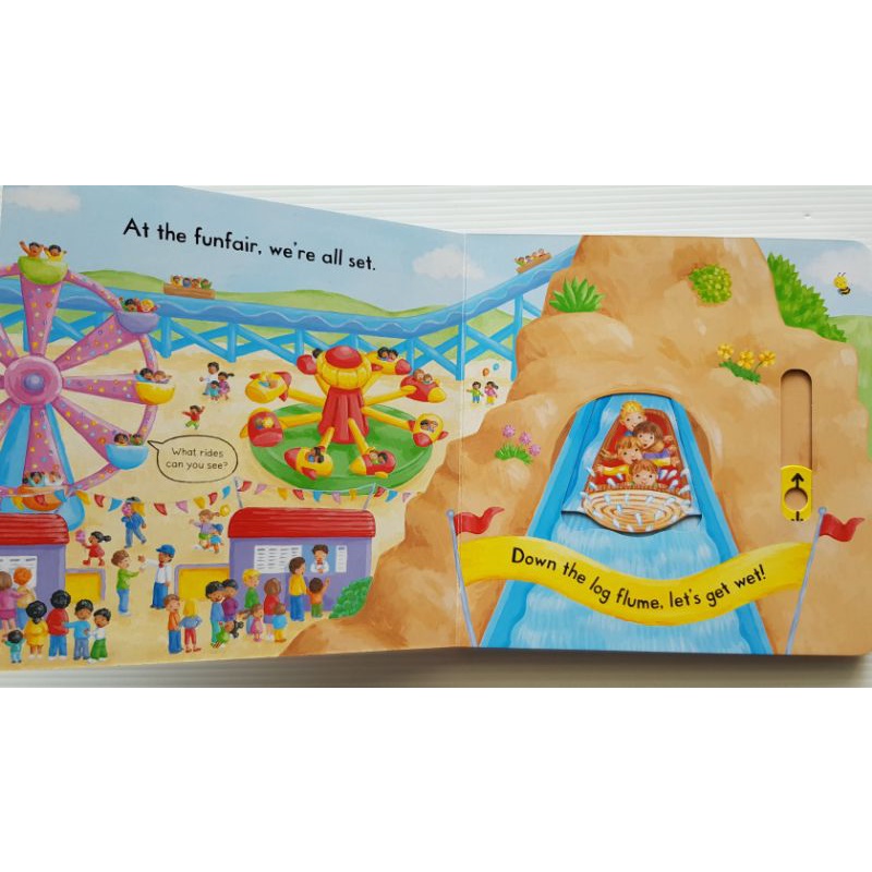 Busy Fun fair (push pull slide board book)  ของใหม่ของแท้นำเข้าจากประเทศอังกฤษ