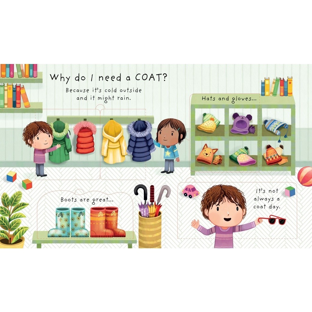 DKTODAY หนังสือ USBORNE LIFT-THE-FLAP VERY FIRST Q&A :WHY SHOULD I GET DRESSED? (AGE 3+)