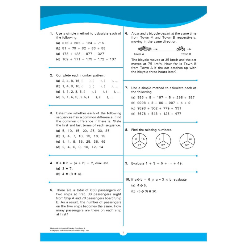 Global Education หนังสือแบบฝึกหัดคณิตศาตร์ภาอังกฤษโอลิมปิกป.4  Mathematical Olympiad Training Book Level 4