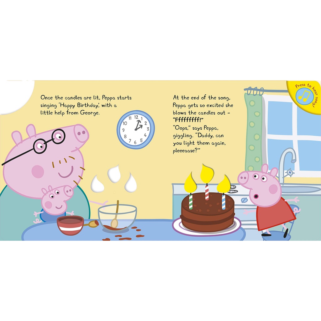 Peppa Pig: Happy Birthday! หนังสือเด็ก ภาษาอังกฤษ บอร์ดบุ๊ค กดมีเสียง Board Book เป๊บป้า #09049 [Z]