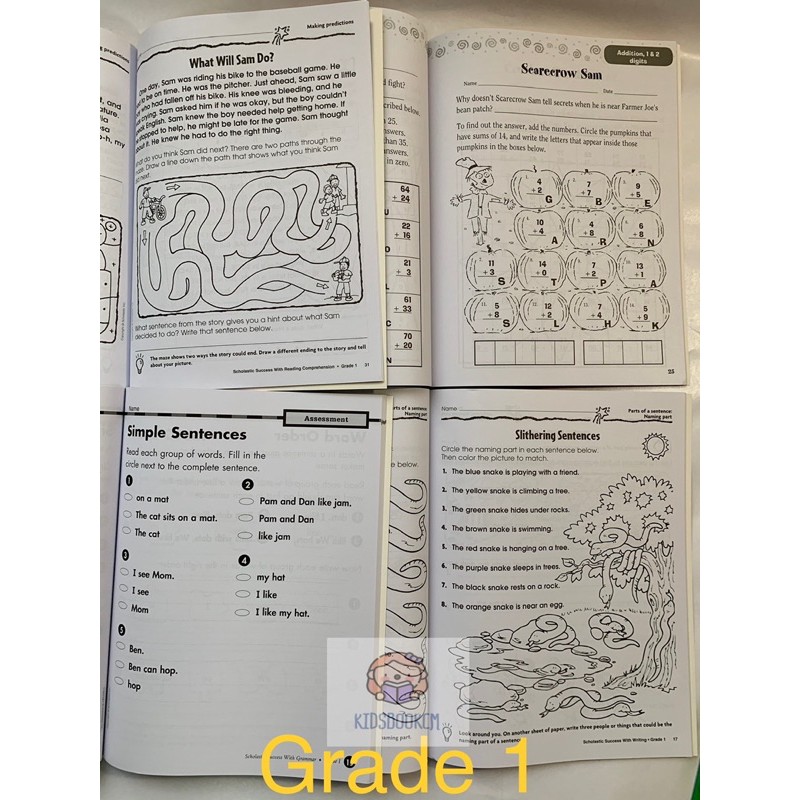 SCHOLASTIC Scholastic Success With Math/Grammar/Writing/Reading Comprehension Grade 1-5 สมุดออกกําลังกายภาษาอังกฤษ