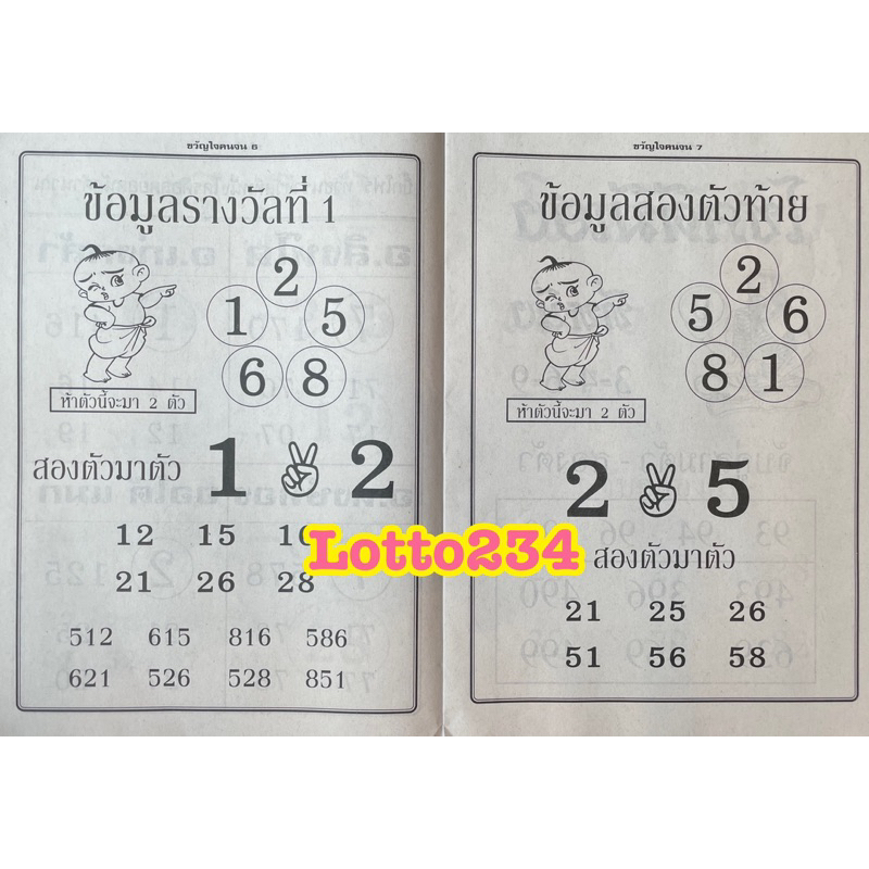 ขวัญใจคนจน รายงวด งวดใหม่ หนังสือหวย ล็อตเตอรี่ เลขเด็ด เลขดัง