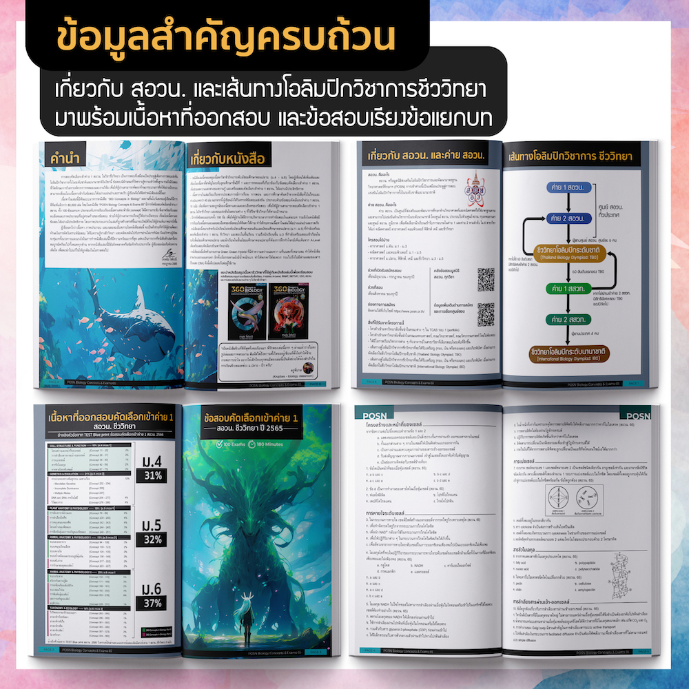 หนังสือ POSN BIOLOGY concept & exams 65 | เทพชัย โชติมณี [รหัส A-078]