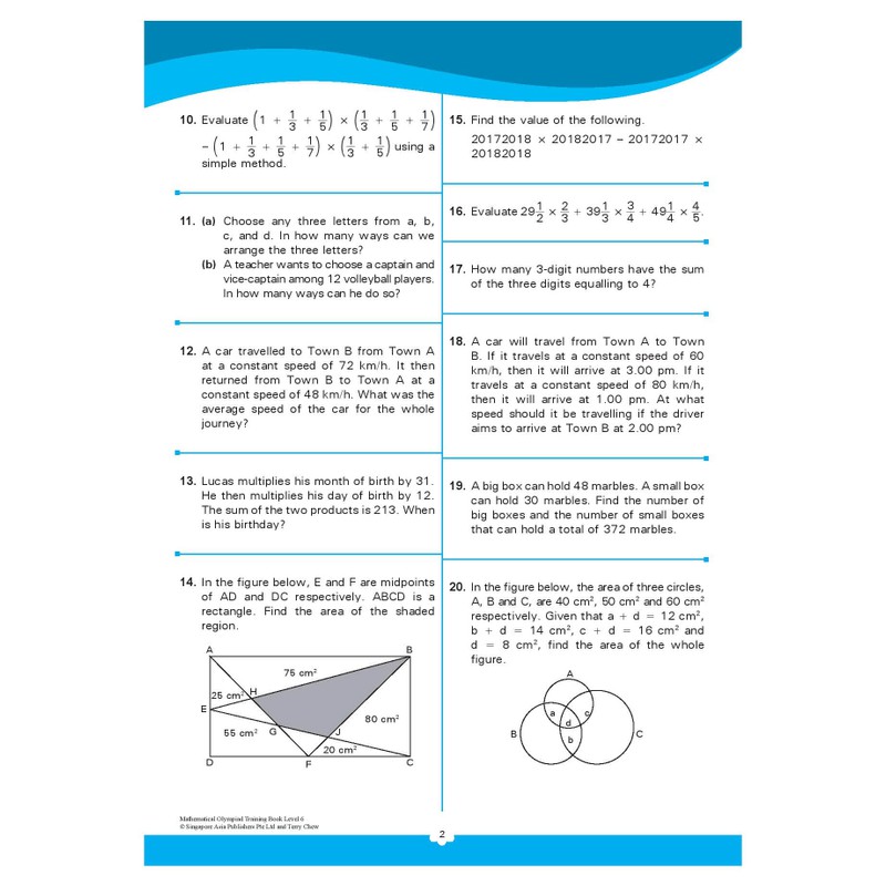 Global Education หนังสือแบบฝึกหัดคณิตศาตร์ภาอังกฤษโอลิมปิกป.6  Mathematical Olympiad Training Book Level 6